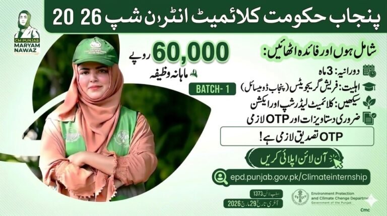 Lates Update: Punjab Government Climate Internship 2026 – Rs 60,000 Stipend Apply Before 29 March