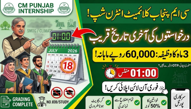 CM Punjab Climate Internship Phase-II Last Date