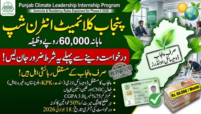 Residency Rules Explained for Punjab Climate Internship Program
