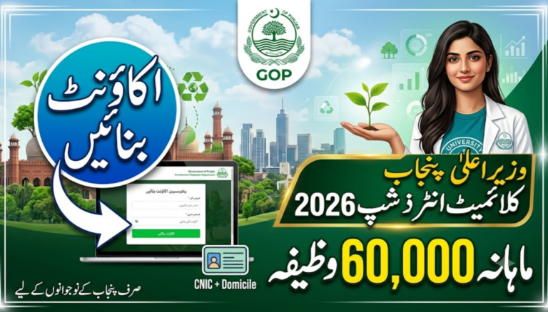 Create an Account on epd.punjab.gov.pk Climate Internship
